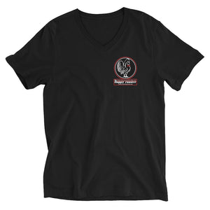 Unisex Short Sleeve V-Neck T-Shirt Small Logo Black