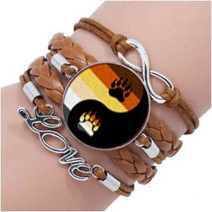 Bear Pride Ying Yang with Paw bracelets